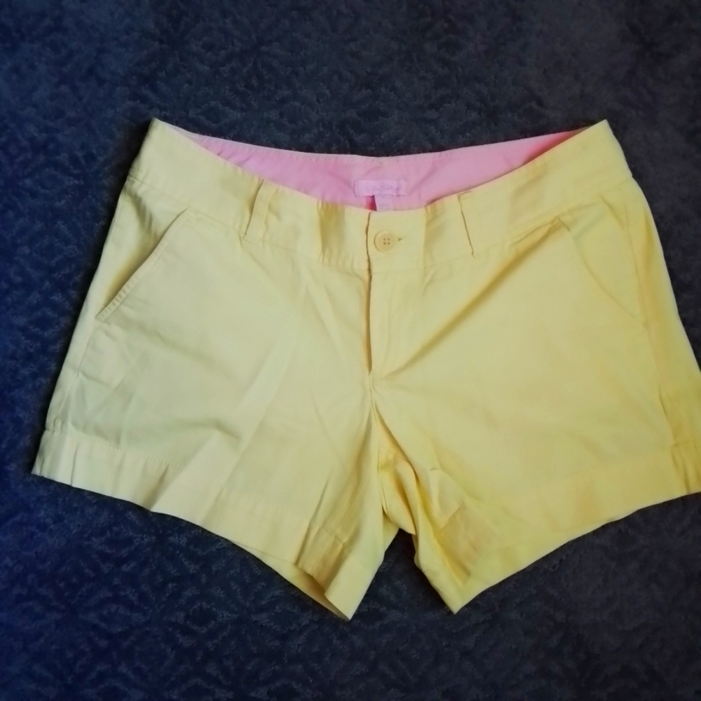 Lilly Pulitzer Yellow Cotton Shorts - 6